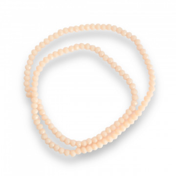 Cristale rondele fațetate de 4 mm - șirag aprox 130 bucăți - beige opac