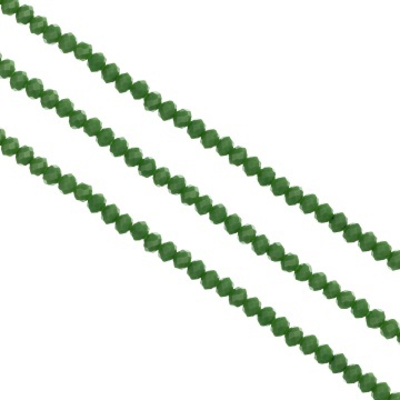 Cristale rondele fațetate de 4 mm - șirag aprox 130 bucăți - verde opac