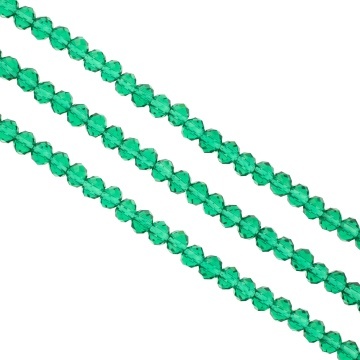 Cristale rondele fațetate de 6 mm - șirag aprox 90 bucăți - verde transparent