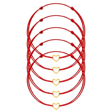 Engros Lot 5 brățări Inimioara Contur Clasic Collection din Aur 14K