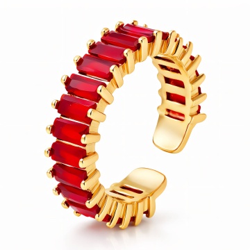 Inel Alure Red Fire din inox placat cu aur 18K