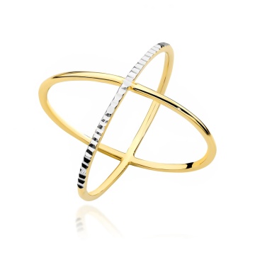 Inel Aur 14k cu Model 'X'