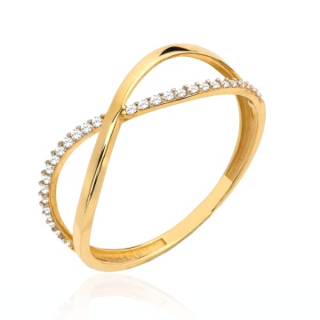 Inel Aur 14k cu Model "X"