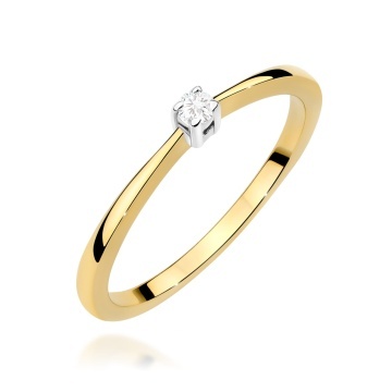 Inel Aur 9K cu Diamant Natural 0.05 ct