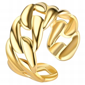 Inel Cuban din Inox placat cu AUR 18K Reglabil