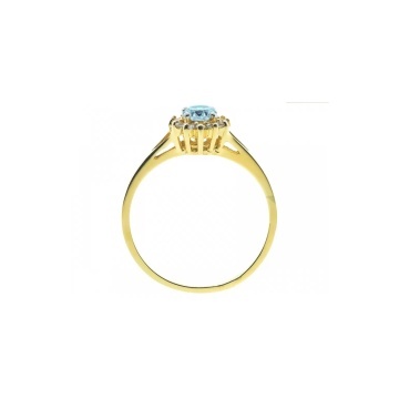 Inel elegant cu flori din aur, albastru pr. 333 2.1455a