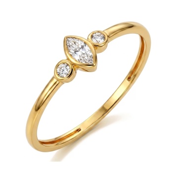Inel Marquise din Aur 9K cu Zirconii Transparente
