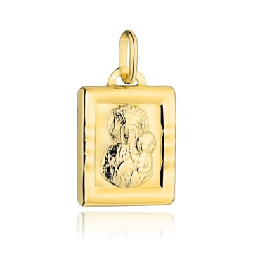 Medalion Carte Aur 14k cu Maica Sfanta si Iisus Hristos