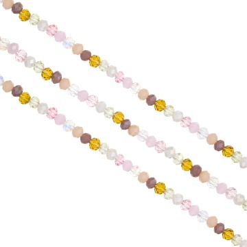Mix Pastel cristale rondele 4mm multicolor pastel ~ aprox 410 buc