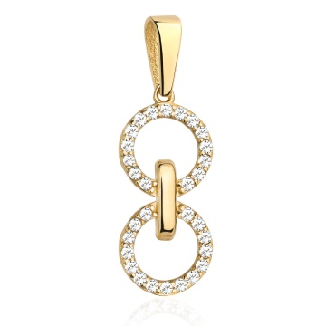 Pandantiv Aur 14k cu Cerculete si Zirconii Albe