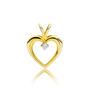 Pandantiv Aur 14K cu Diamant Natural 0.04 ct