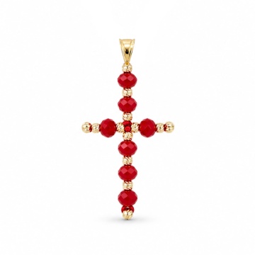 Pandantiv Cruce Ruby Red din AUR 14K