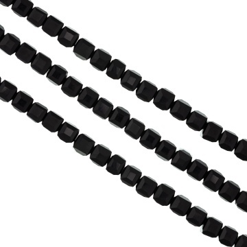 Sirag cristale cubice 6 mm - șirag aprox 100 bucăți - negru