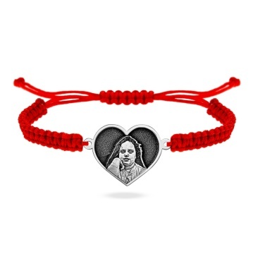 Brățară cu inimioara din argint 925 personalizata cu fotogravura 3D