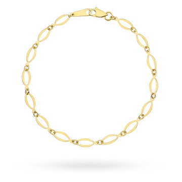 Brățară Elegantă Din Aur 14K Cu Design De Elipse Împletite