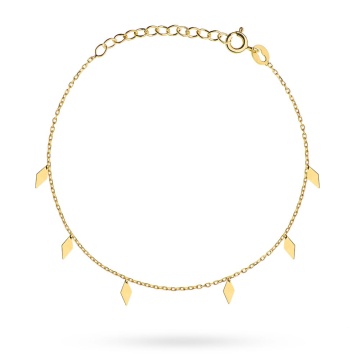 Bratara Lant cu Pandantive Romb- Aur 14k