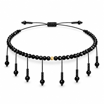 Brățară pentru picior - Charmy Black din AUR 14K