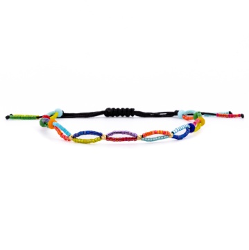 Bratara reglabila Paris pentru glezna/picior cu miyuki si 4 bilute din aur de 2.5 mm