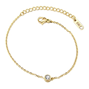 Bratara Simply Crystal din Inox placata cu AUR 18K