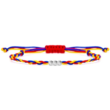 Brățară Trio România Tricolor cu biluțe din Argint