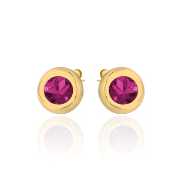 Cercei Aur 14k cu Biluta Fuchsia