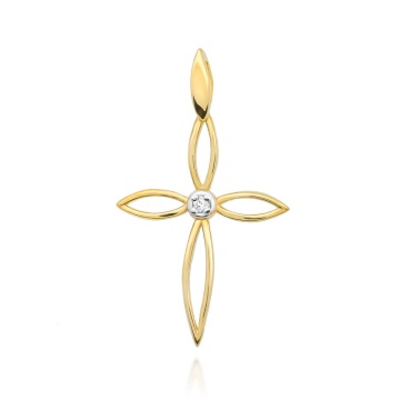 Cercei Aur 14K cu Diamant Natural 0.02 ct
