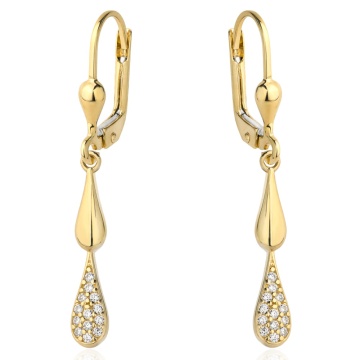 Cercei Aur 14k cu Model Neted si Zirconii
