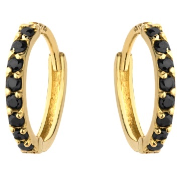 Cercei Aur 14k cu Zirconii Negre