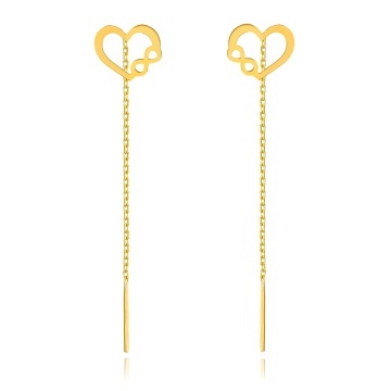 Cercei Infinite Love din AUR 14K cu lănțișor