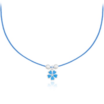 Choker pentru copii - Floare de Nu mă uita din Argint 925