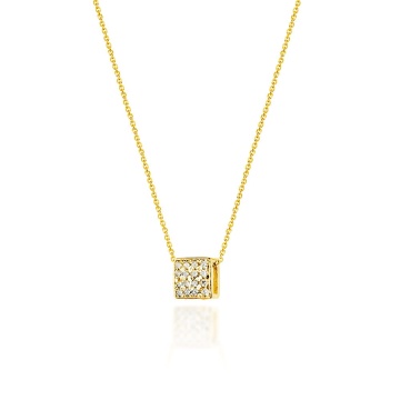 Colier Aur 14K cu Diamante Naturale 0.08 ct