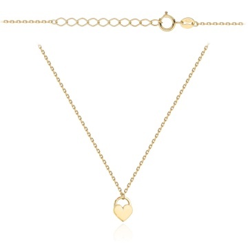 Colier Aur 14K Inimă - Lacăt