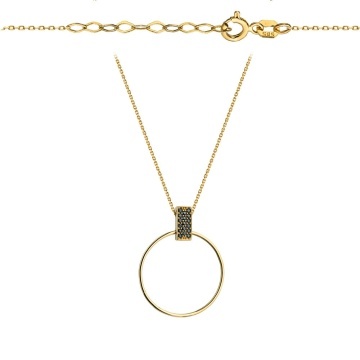 Colier Cerculet si Cristale- Aur 14k