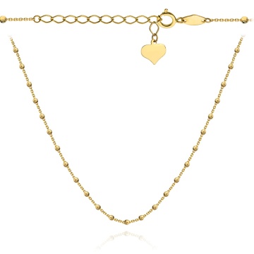 Colier cu Inima si Bilute- Aur 14k