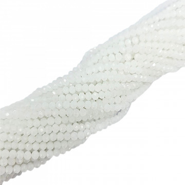 Cristale rondele fațetate de 4 mm - șirag aprox 130 bucăți - alb opalescent