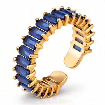 Inel Alure Blue din inox placat cu aur 18K