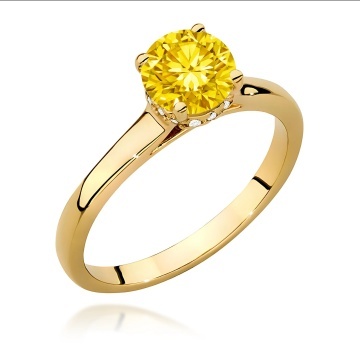 Inel Aur 14K cu Diamante Galbene de Laborator 1.07 ct
