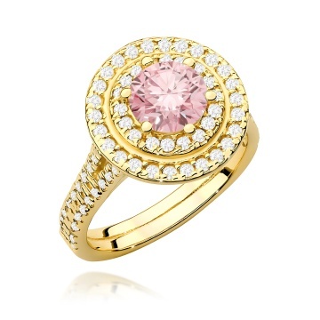 Inel Aur 14K cu Diamante Roz de Laborator 1.63 ct