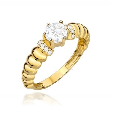 Inel Aur 14K cu Zirconiu Central