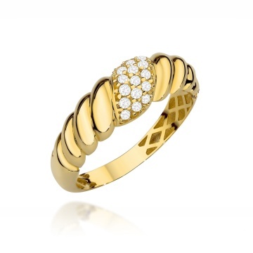 Inel Aur 14K Împletit cu Zirconii