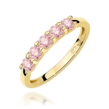 Inel Aur 9K cu Diamante Roz de Laborator 0.50 ct