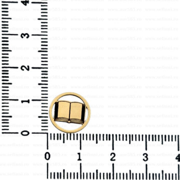 Link din aur 14k - pentru bratara - disc carte
