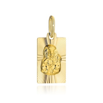 Medalion Aur 14K Diamantat Cu Maica Domnului Częstochowska