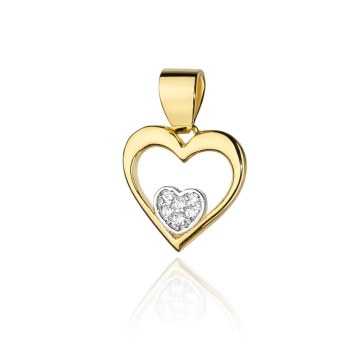 Pandantiv Aur 14K cu Diamante Naturale 0.05 ct
