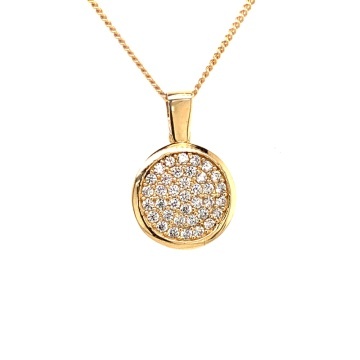 Pandantiv Aur Galben 14K, Cerc cu Zirconii