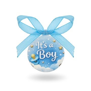 Bănuț pentru Botez Kolorino din Argint 925 – It's a boy – 18 mm