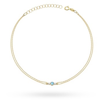 Bratara Aur 14K cu Topaz Swiss 0.15 ct si Diamante Naturale 0.03 ct