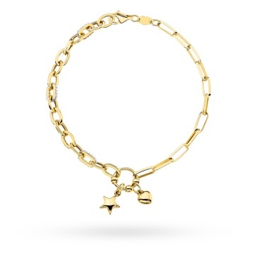Brățară Aur 14K cu Zirconii, Stea și Inimă - Eleganță Românească