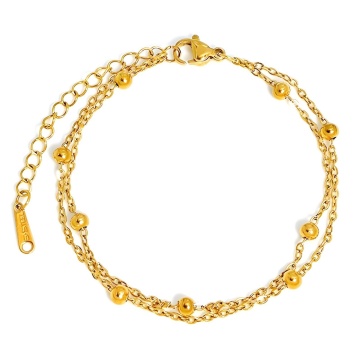 Bratara Dubla Dotty din Inox placat cu AUR 18K