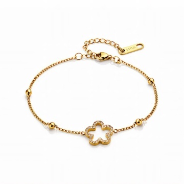 Brățară Flower Luxo din Inox placată cu Aur
